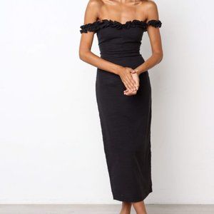 PETAL & PUP FLOREZ DRESS IN BLACK SIZE 6 USA